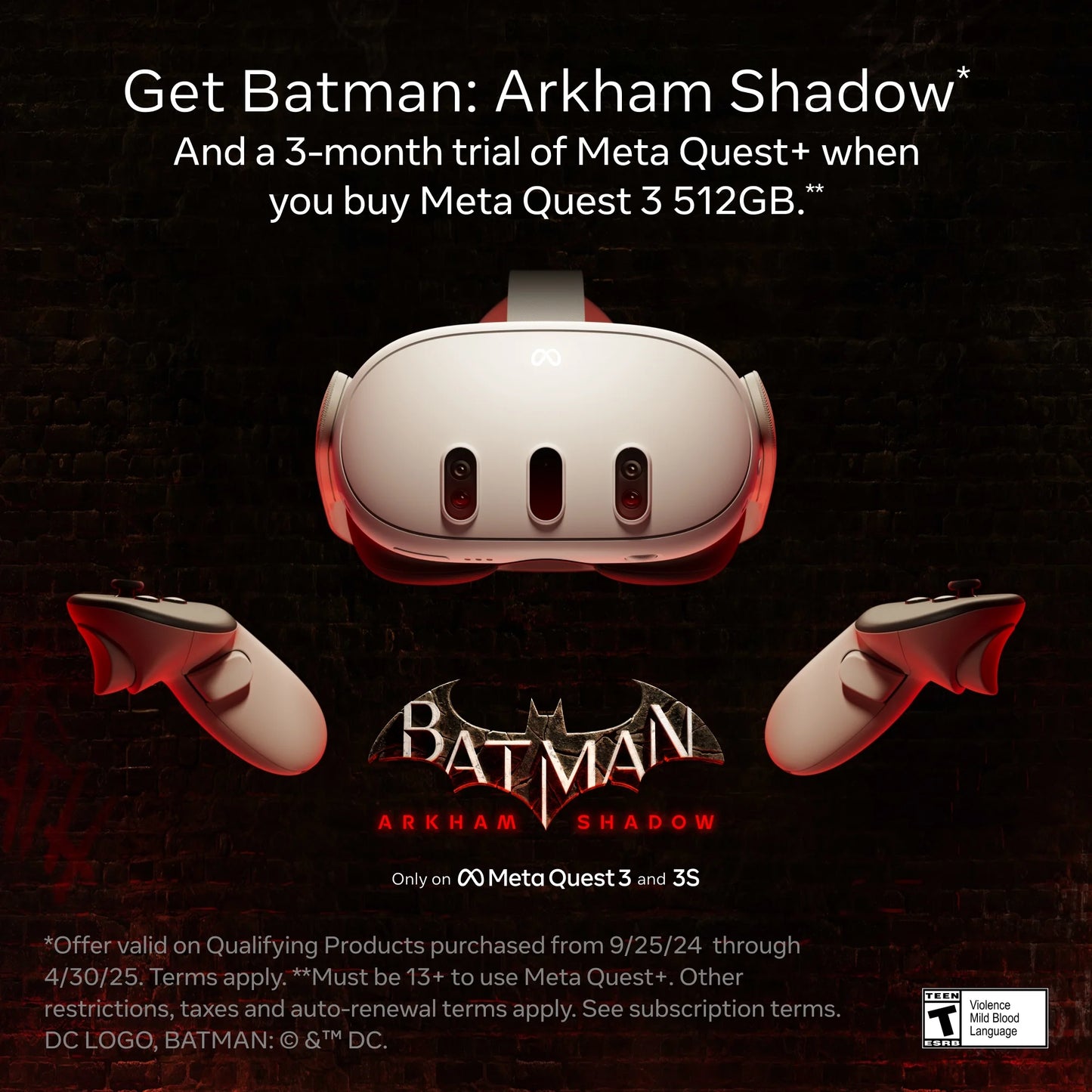 Quest 3 512GB – Get Batman: Arkham Shadow and a 3-Month Trial of Horizon+ Included – All-In-One Headset